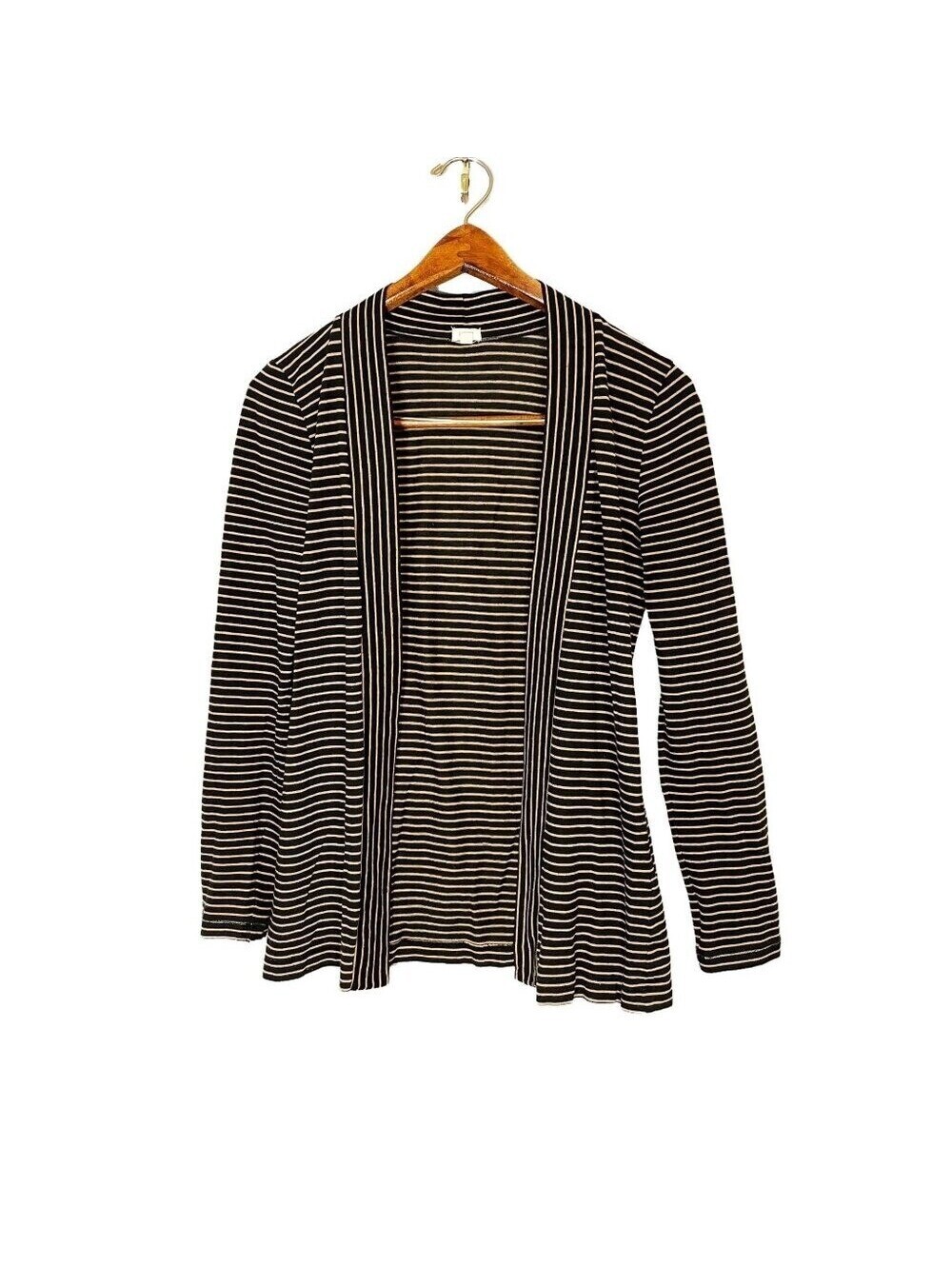 J.Crew Womens XXS Black Tan Striped Open Front Cardigan Sweater 92021 FA 12